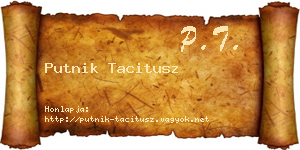 Putnik Tacitusz névjegykártya